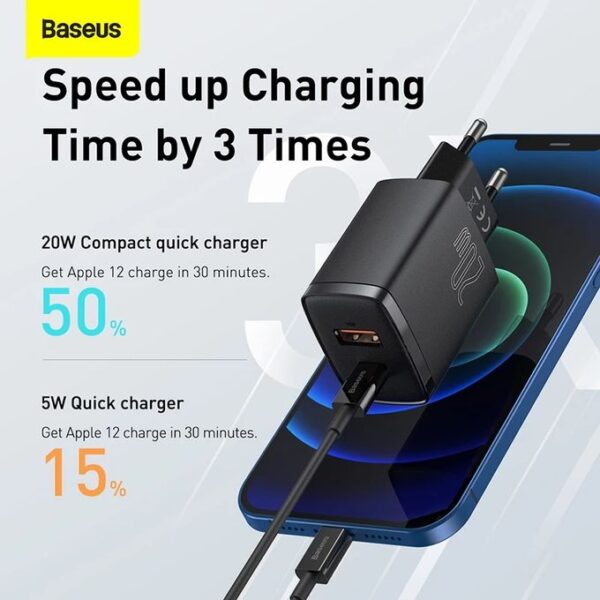 Chargeur USB-C 20W Charge Rapide Compatible iPhone